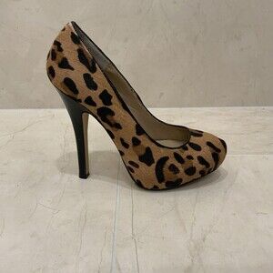 Steve Madden Sz 6.5 Jancey Leopard Print Cow Hair Shoes Heels Pumps Stiletto